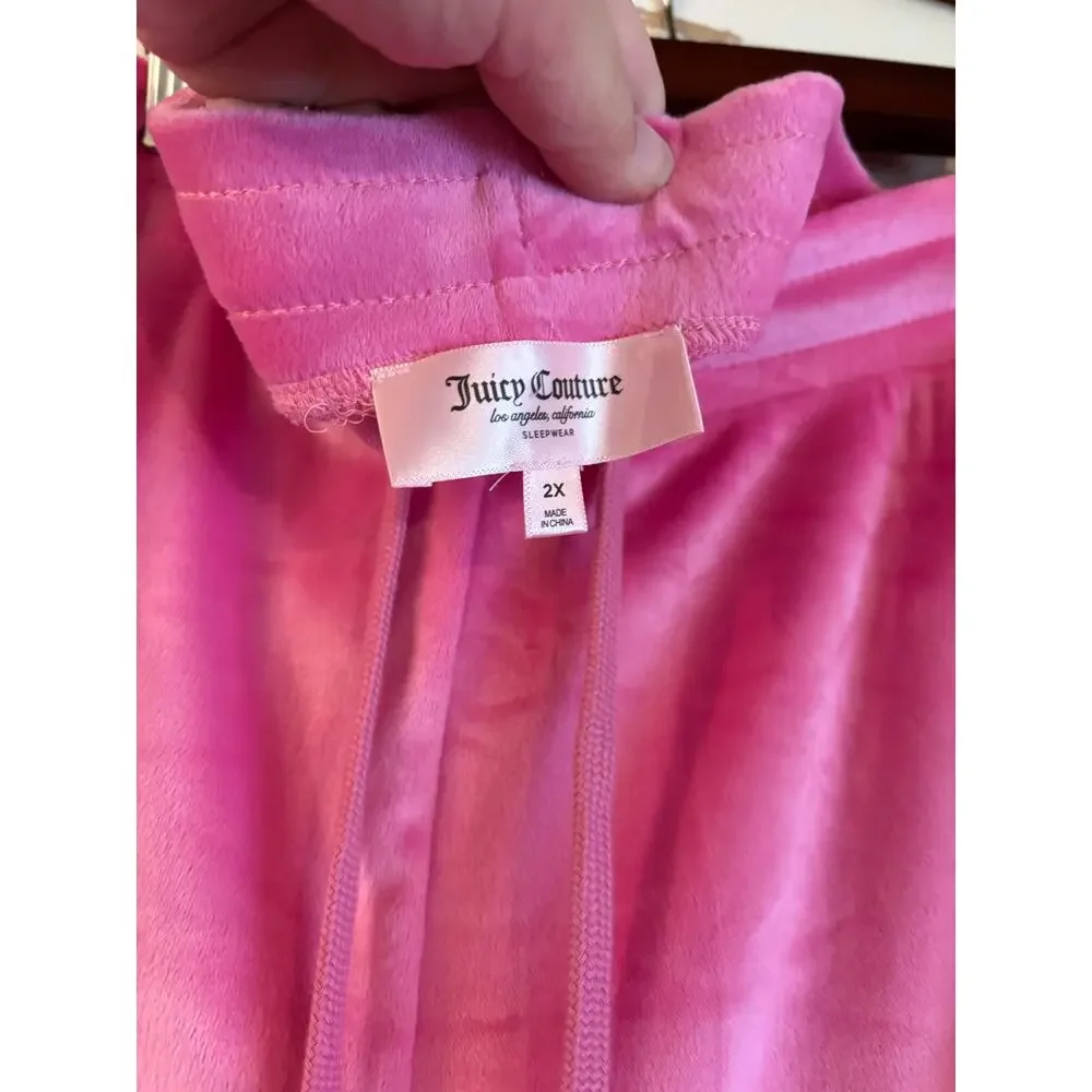 Juicy Couture Womens Velour Pink Track Pants Bling Y2K Size 2X Sleepwear